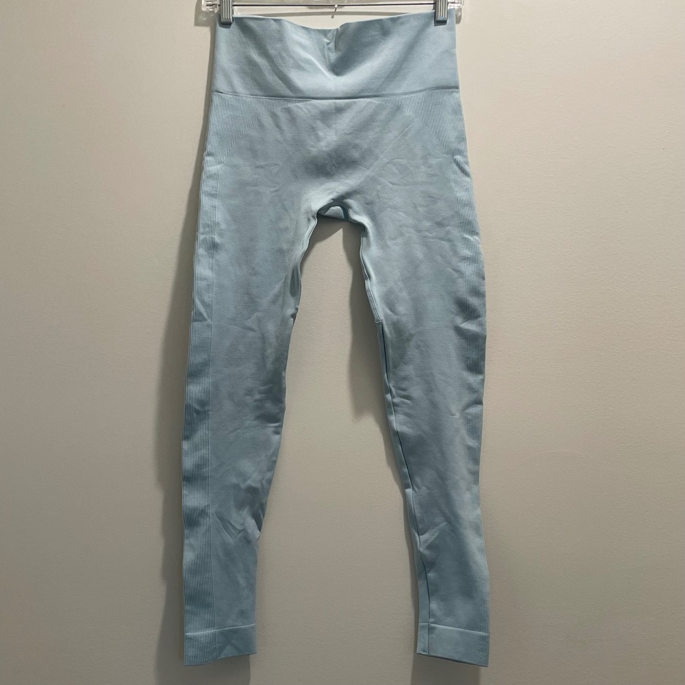 Set Active Sculptflex Seamless High Rise Leggings Light Blue Womens Size‎ Medium